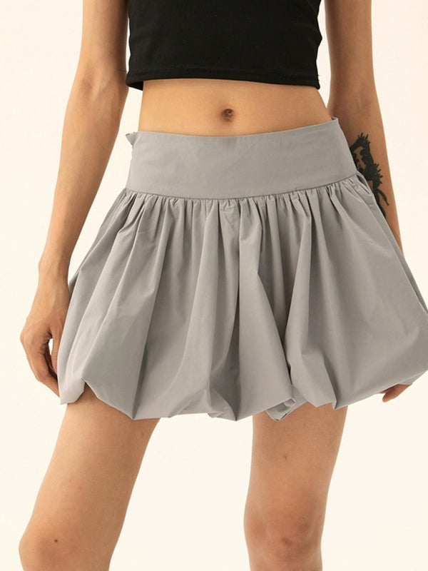 Mini Skirts - Flared Pleated Mini Skirt