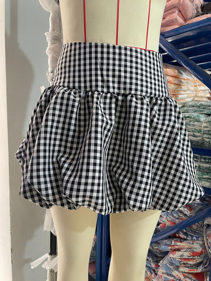 Mini Skirts - Flouncy Red & White Gingham Skirt – Perfect for Brunches