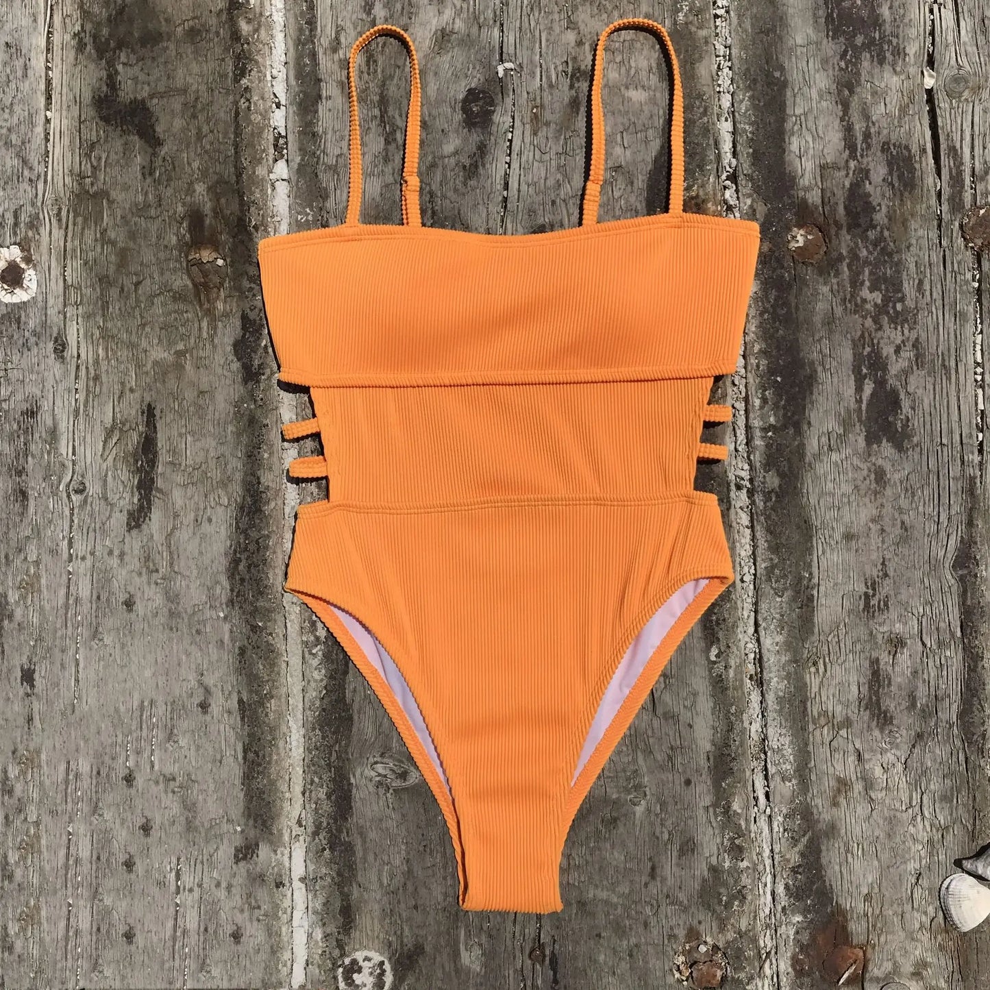 Monokini Swimwears - Trendy Ribbed Cut-Out Monokini for Beach & Pool