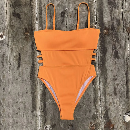 Monokini Swimwears - Trendy Ribbed Cut-Out Monokini for Beach & Pool