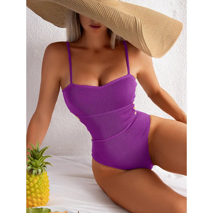 Monokini Swimwears - Trendy Ribbed Cut-Out Monokini for Beach & Pool