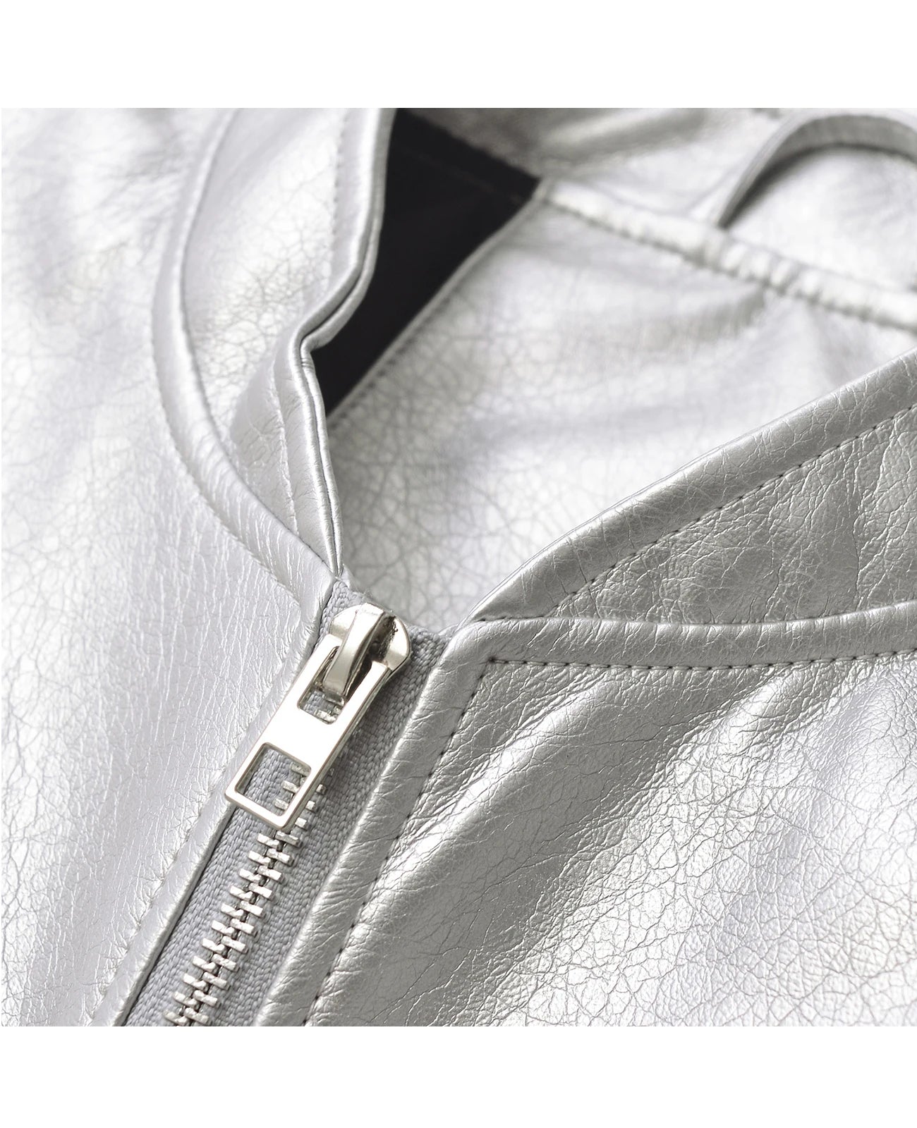 Moto Jackets - Metallic Bomber Silver Pilot Jacket