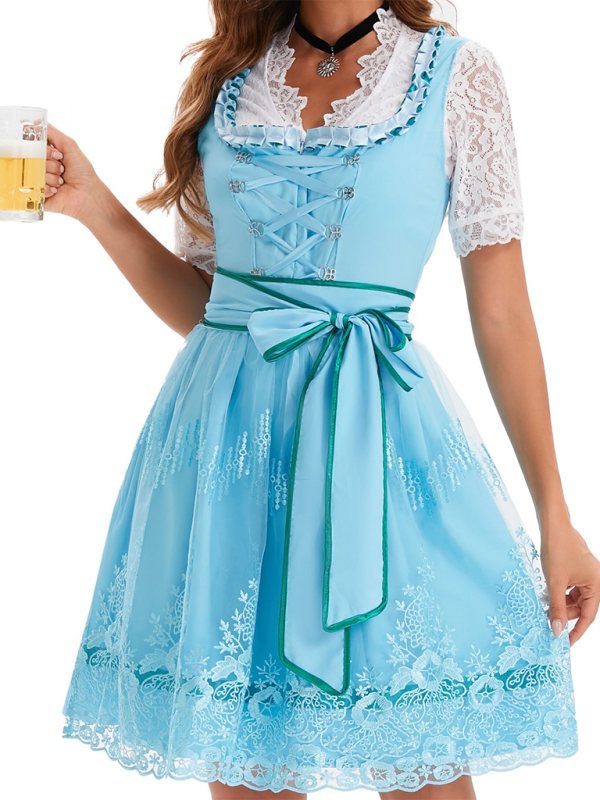 Oktoberfest Dresses - Authentic Dirndl Dress Bavarian Elegant Outfit for Oktoberfest