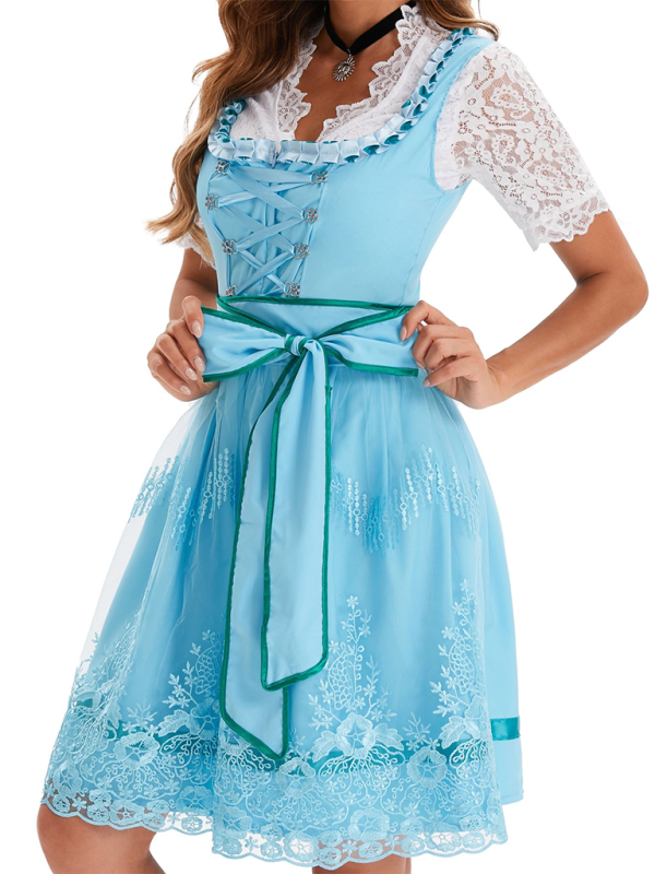 Oktoberfest Dresses - Authentic Dirndl Dress Bavarian Elegant Outfit for Oktoberfest