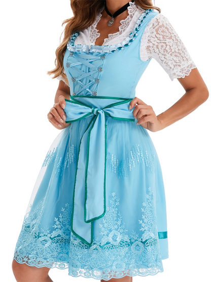 Oktoberfest Dresses - Authentic Dirndl Dress Bavarian Elegant Outfit for Oktoberfest