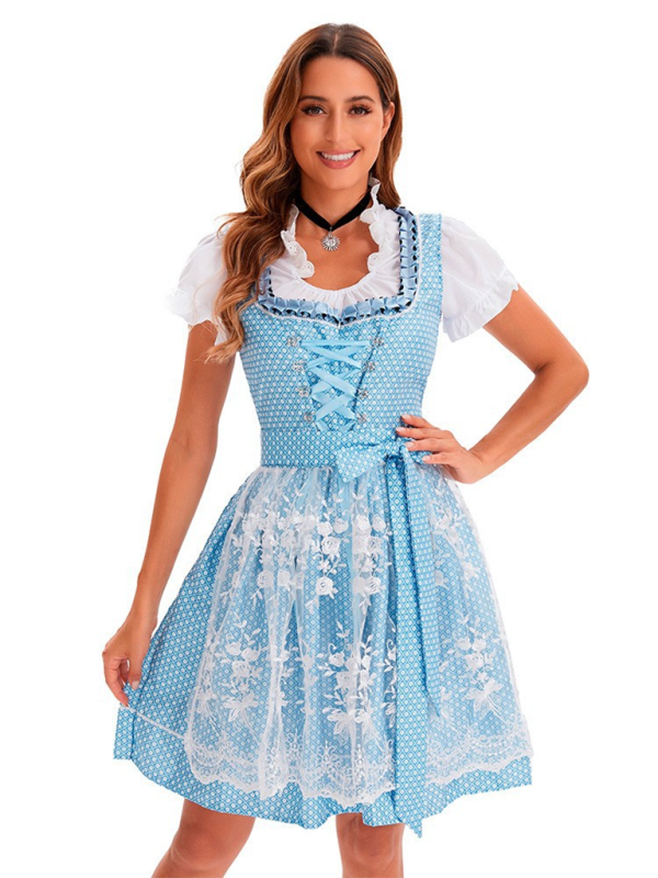 Oktoberfest Dresses - Bavarian Elegant Light Blue Oktoberfest Dress for Women