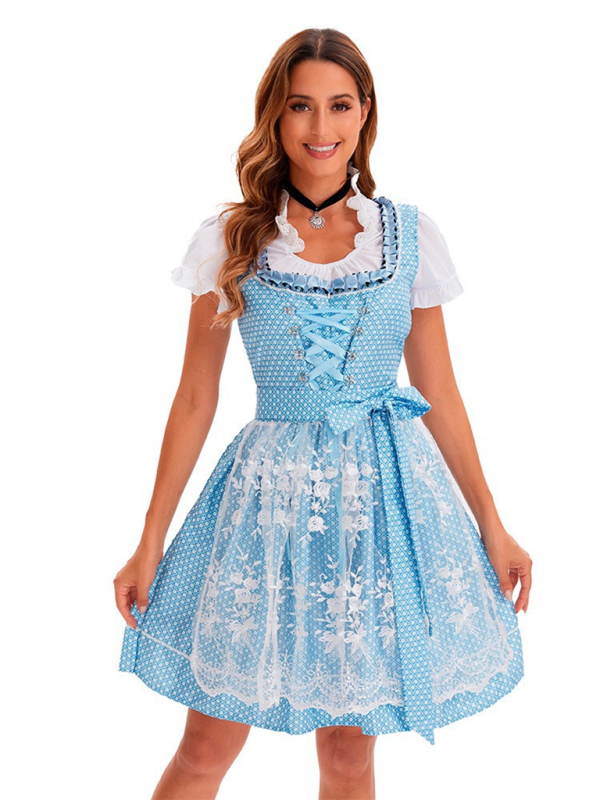 Oktoberfest Dresses - Bavarian Elegant Light Blue Oktoberfest Dress for Women