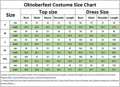 Oktoberfest Dresses- Traditional Bavarian Costume Dress for Oktoberfest- - Chuzko Women Clothing