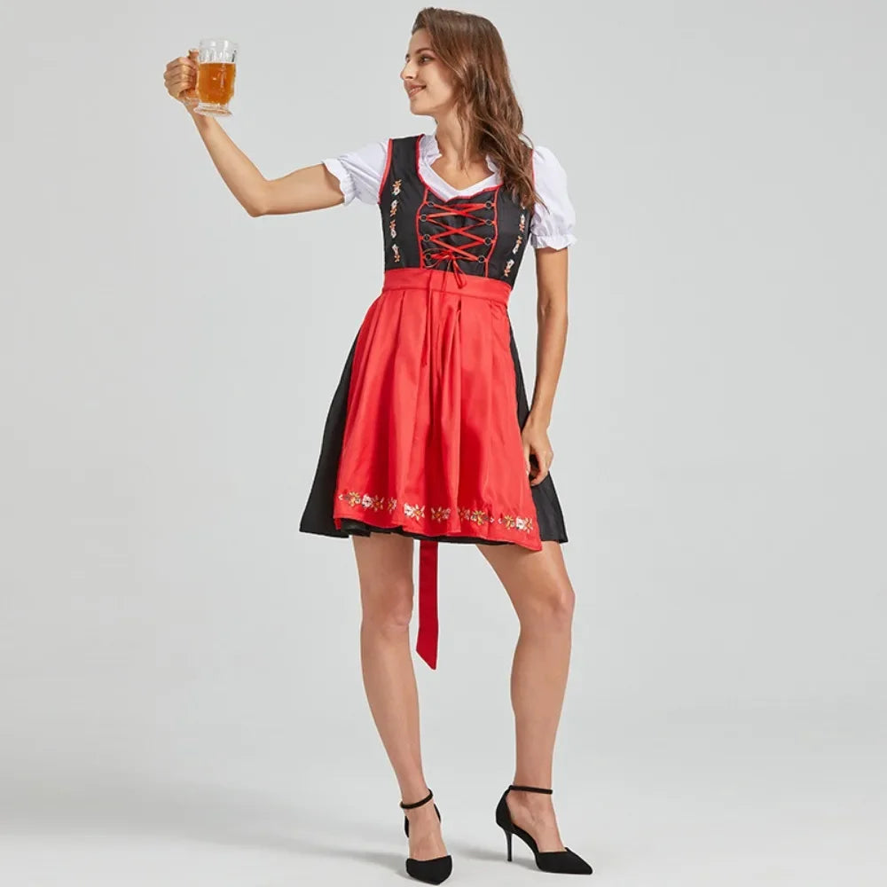 Oktoberfest Dresses- Women Authentic Bavarian Costume Dirndl for Oktoberfest- - Chuzko Women Clothing