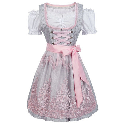 Oktoberfest Dresses- Women Authentic Bavarian Dirndl Cosplay Dress for Oktoberfest- - Chuzko Women Clothing