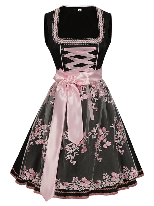 Oktoberfest Dresses - Women’s Black and Pink Oktoberfest Dress Beer Maid Outfit