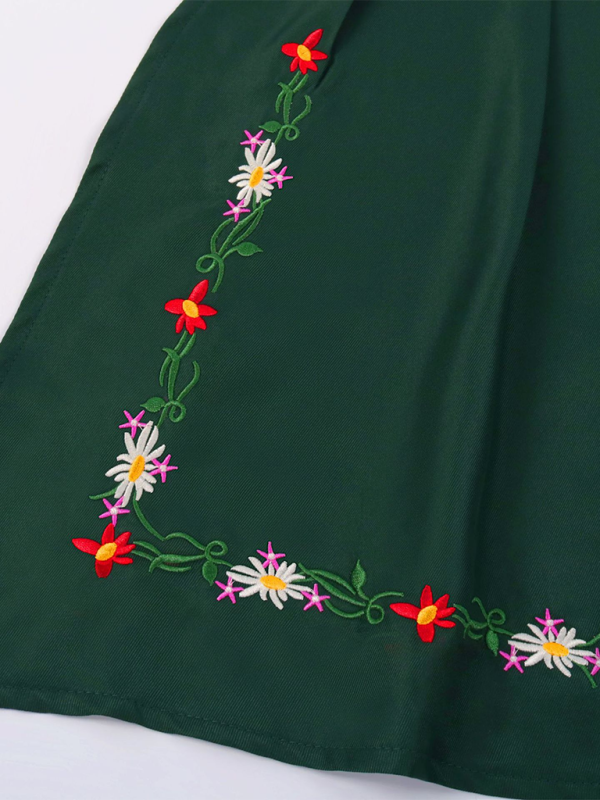 Oktoberfest Dresses - Women’s Green Oktoberfest Dress Embroidery Maid Outfit