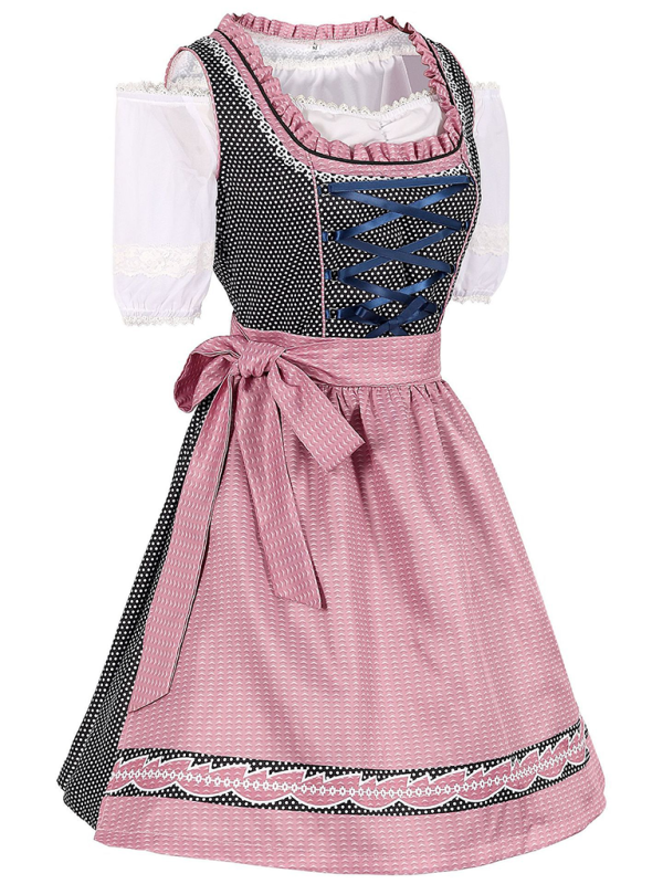 Oktoberfest Dresses - Women’s Pink Oktoberfest Dress Bavarian Beer Maid Outfit