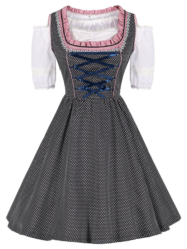 Oktoberfest Dresses - Women’s Pink Oktoberfest Dress Bavarian Beer Maid Outfit