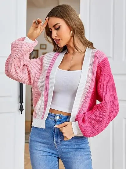 Open Front Cardigans - Chic Chunky Knit Throw-On