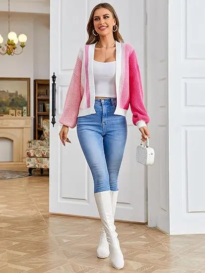 Open Front Cardigans - Chic Chunky Knit Throw-On