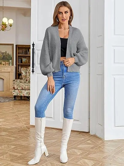 Open Front Cardigans - Chic Chunky Knit Throw-On