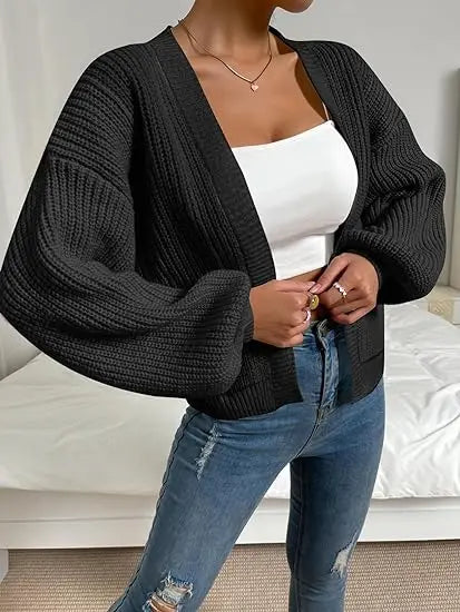 Open Front Cardigans - Chic Chunky Knit Throw-On