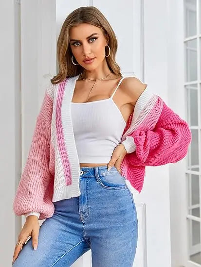 Open Front Cardigans - Chic Chunky Knit Throw-On