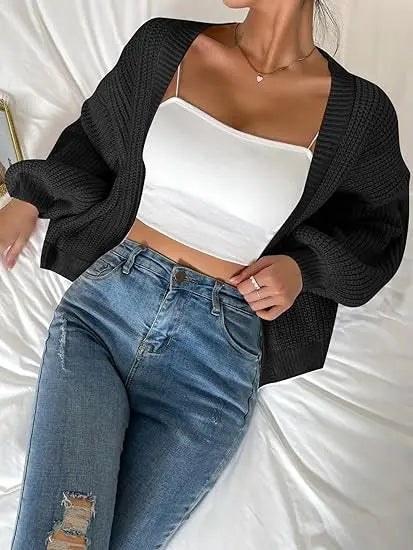 Open Front Cardigans - Chic Chunky Knit Throw-On