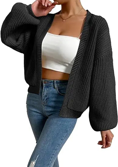 Open Front Cardigans - Chic Chunky Knit Throw-On