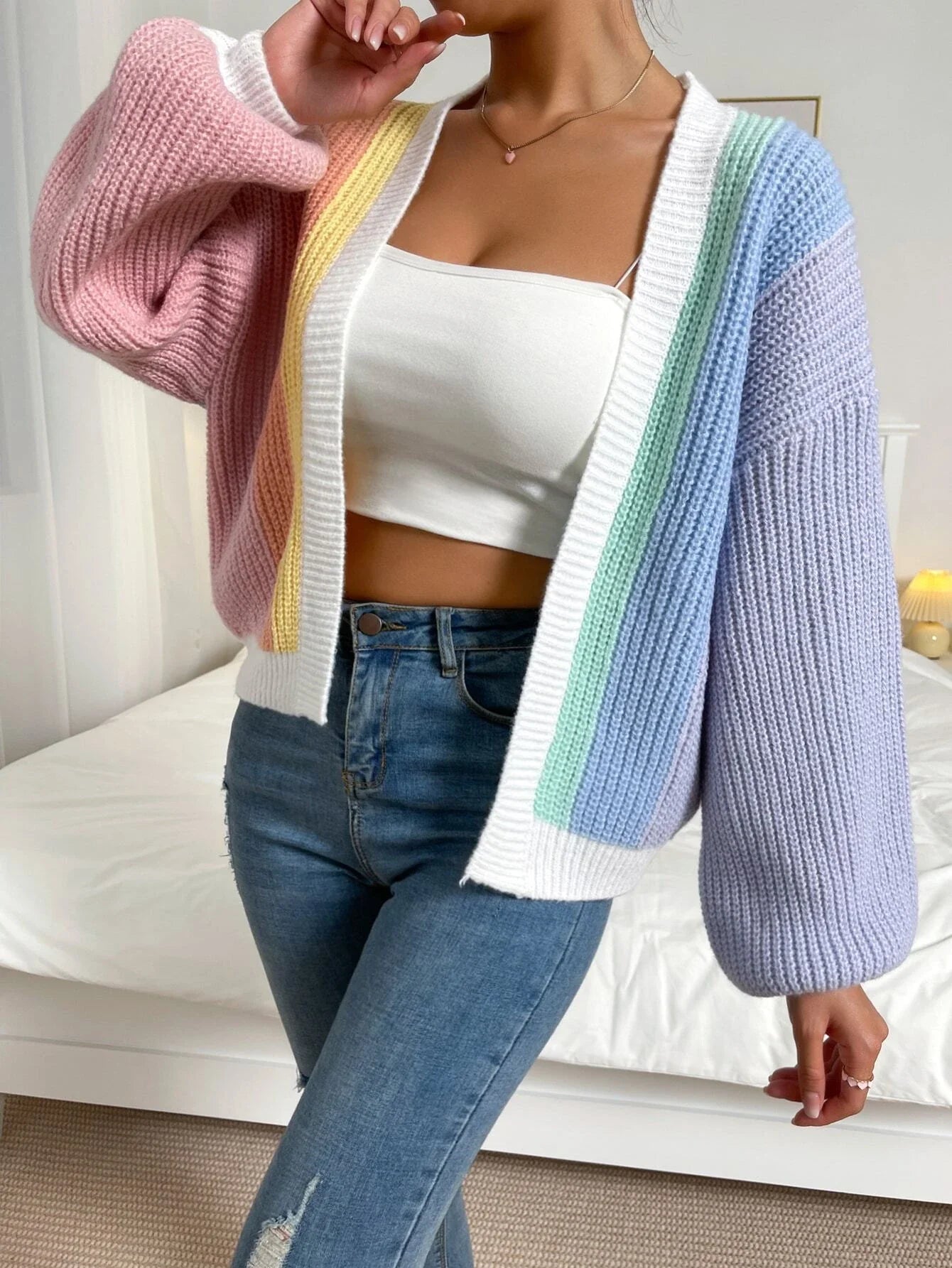 Open Front Cardigans - Chic Chunky Knit Throw-On