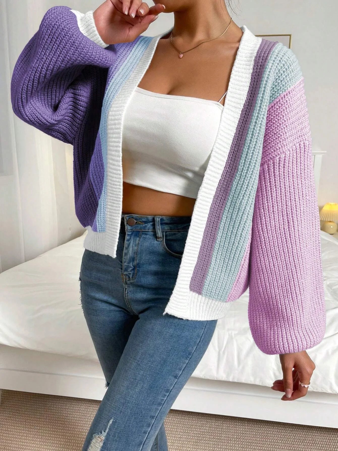 Open Front Cardigans - Chic Chunky Knit Throw-On