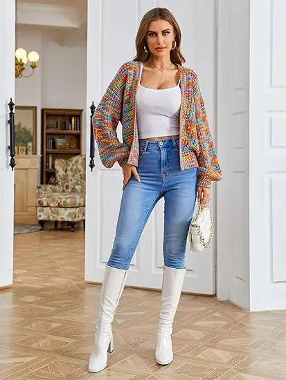 Open Front Cardigans - Chic Chunky Knit Throw-On