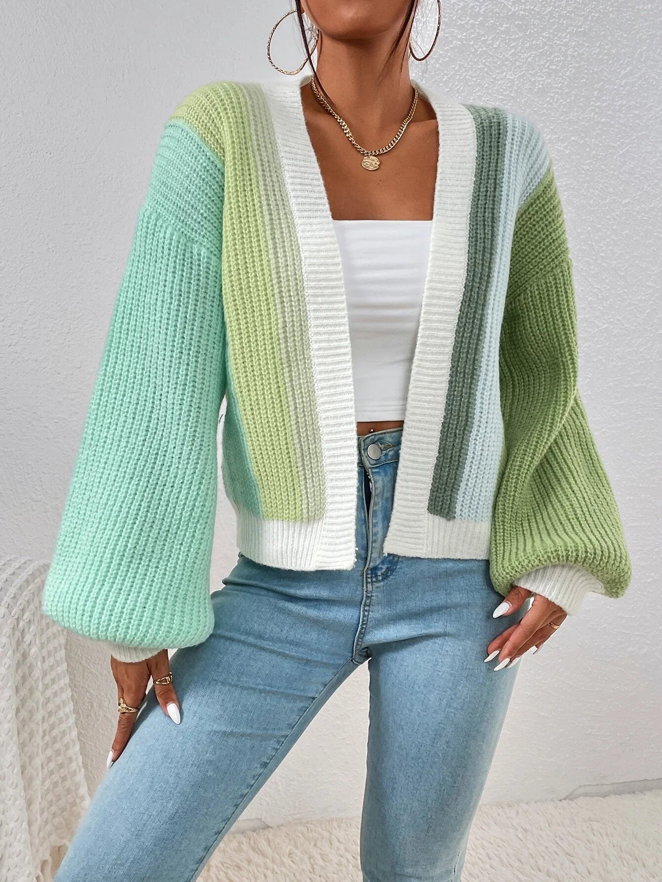 Open Front Cardigans - Chic Chunky Knit Throw-On