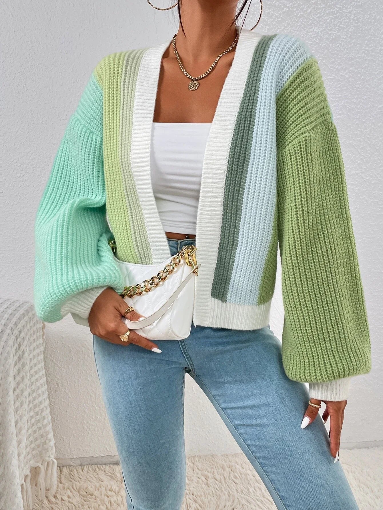 Open Front Cardigans - Chic Chunky Knit Throw-On