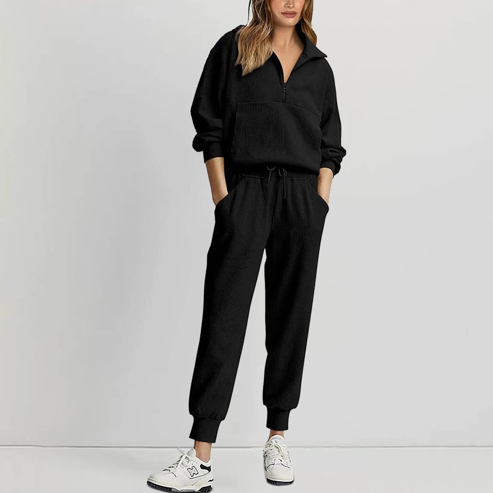 Outfit Sets - Ribbed Jogger Set 2 Piece Sweatshirts & Sweatpants