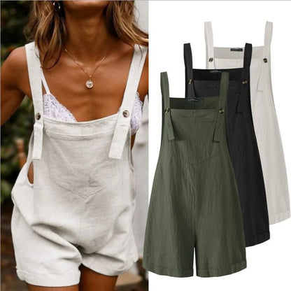 Overalls- Solid Lounge Summer Overalls Playsuit for Women- - Pekosa Women Fashion