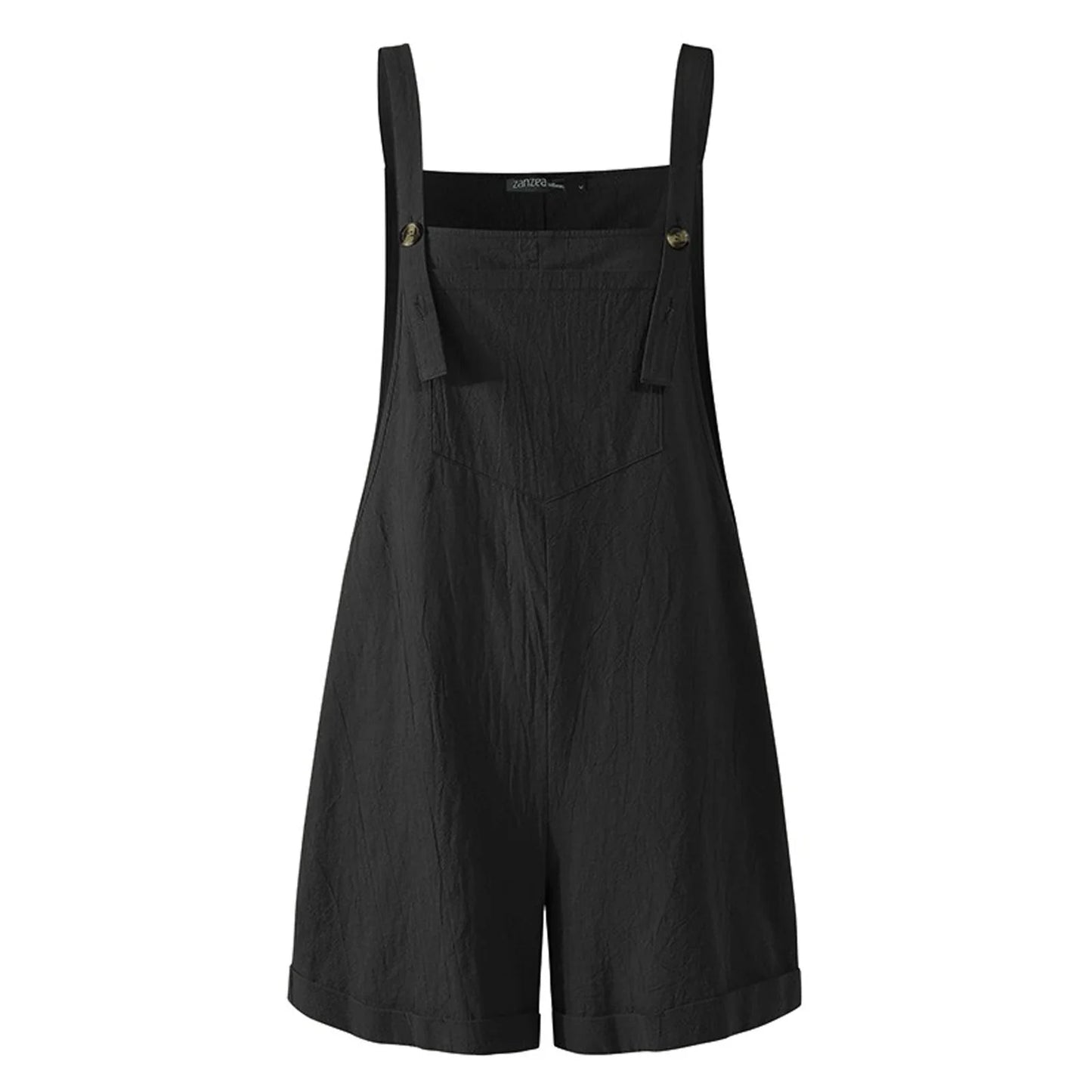Overalls- Solid Lounge Summer Overalls Playsuit for Women- Black- Pekosa Women Fashion