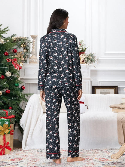 Pajamas-Christmas Pajama Reindeer Loungewear 2-Piece Shirts & Pants