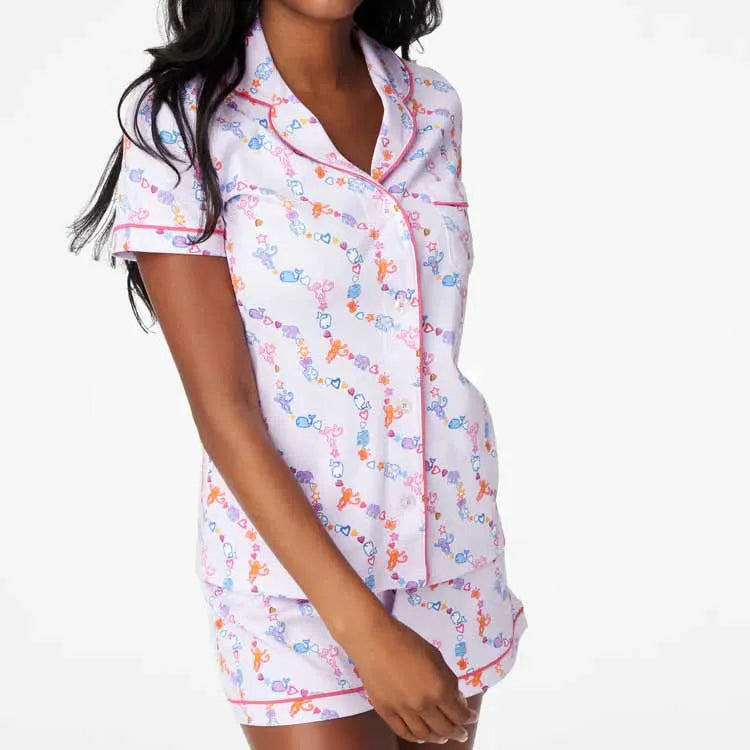 Pajamas Set - Bunny Print Pajamas – 2-Piece Shorts & Shirt Set