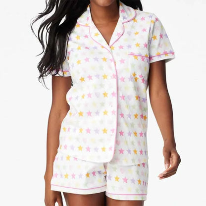 Pajamas Set - Bunny Print Pajamas – 2-Piece Shorts & Shirt Set