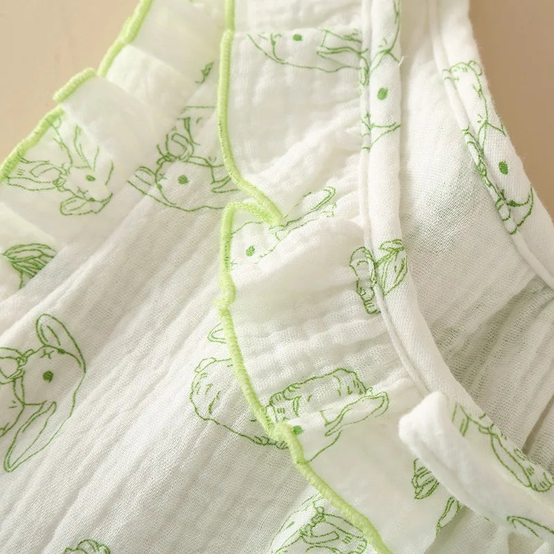 Pajamas Set - Cotton Pajama Set Nightwear Sleepwear Sleeveless Nightdress