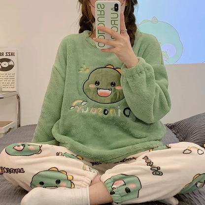 Pajamas Set - Cozy Anime Fleece Pajamas Sleepwear Polar Nightwear