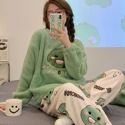 Pajamas Set - Cozy Anime Fleece Pajamas Sleepwear Polar Nightwear