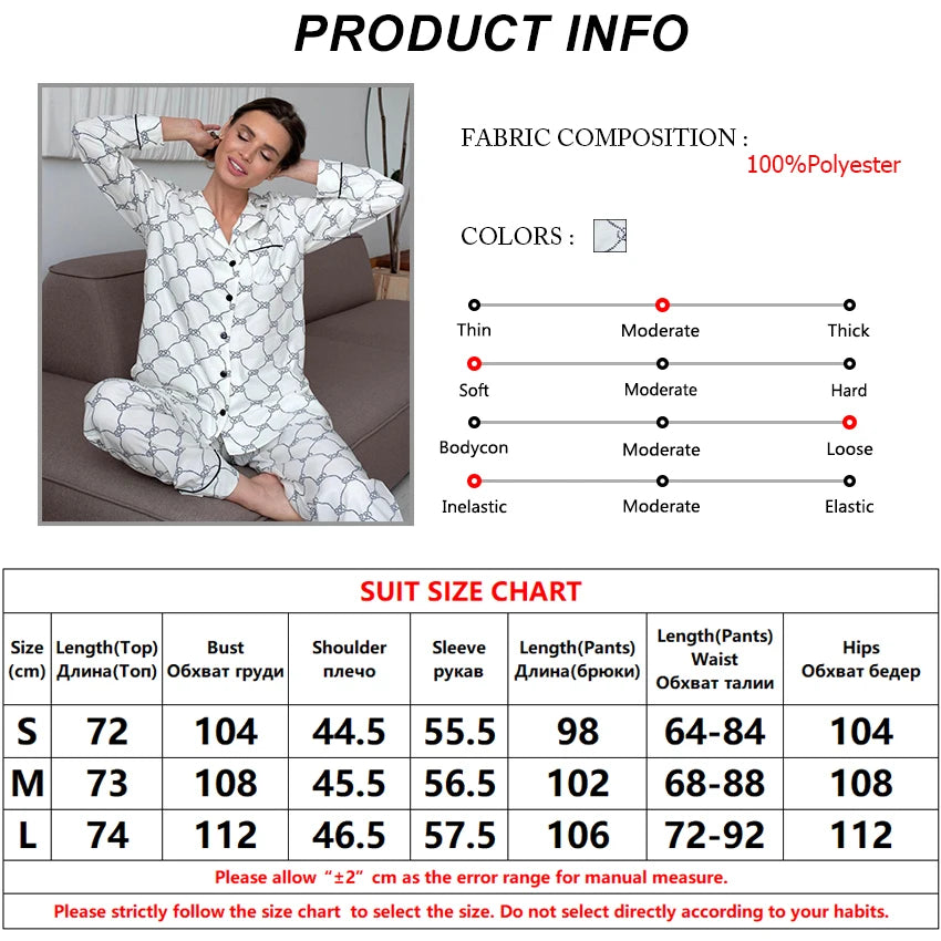 Pajamas Set - Monochrome Pajama Set Button-Down Shirt and Pants Sleepwear