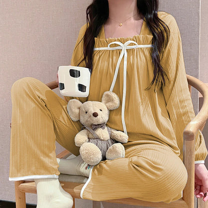 Pajamas Set - Pleated Loungewear Pajama Set Women PJs