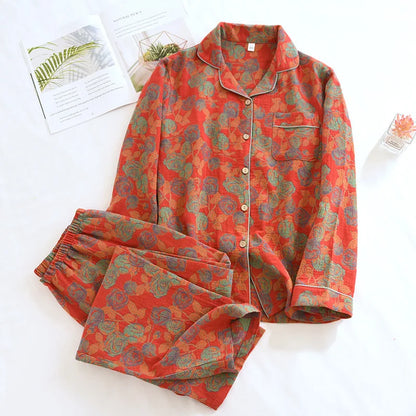 Pajamas Set - Women's Floral Print Pajamas - Pure Cotton