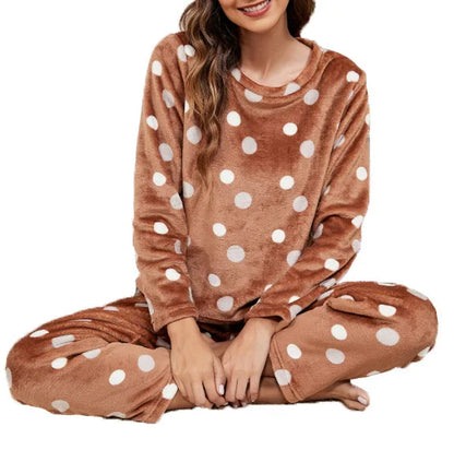 Pajamas - Velvet Fleece Pajamas Loungewear 2 Piece Set Thermal Nightwear