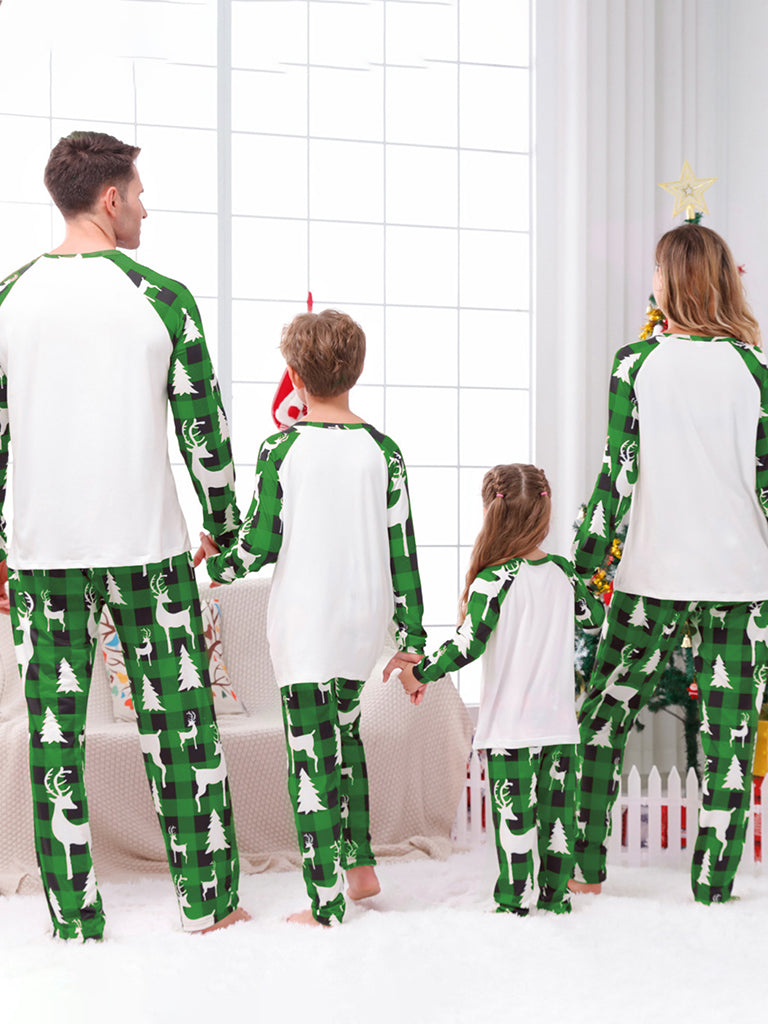 Pajamas set- Merry Christmas Family Plaid Tree Pajamas Set- - Pekosa Women Clothing