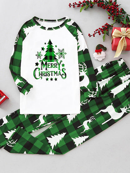 Pajamas set- Merry Christmas Family Plaid Tree Pajamas Set- - Pekosa Women Clothing