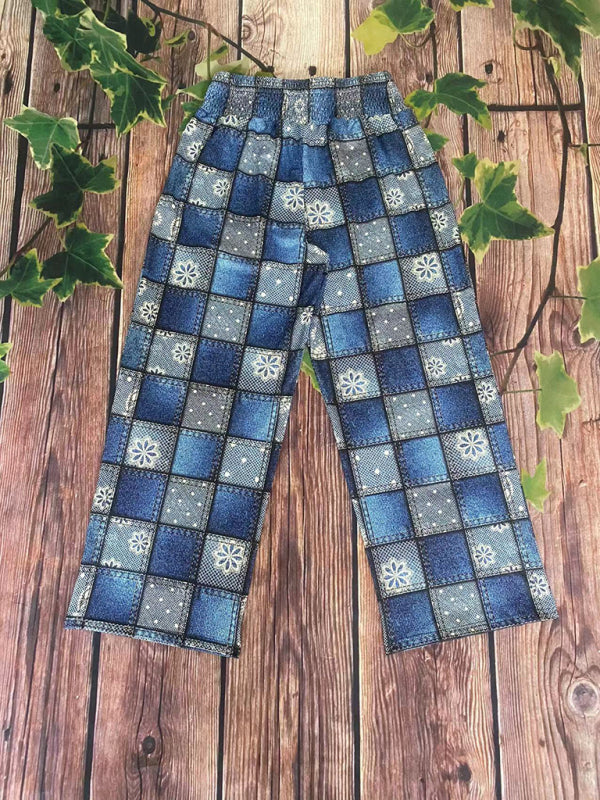 Pants - Artistic Boho Patchwork Pants with Elastic Waistband