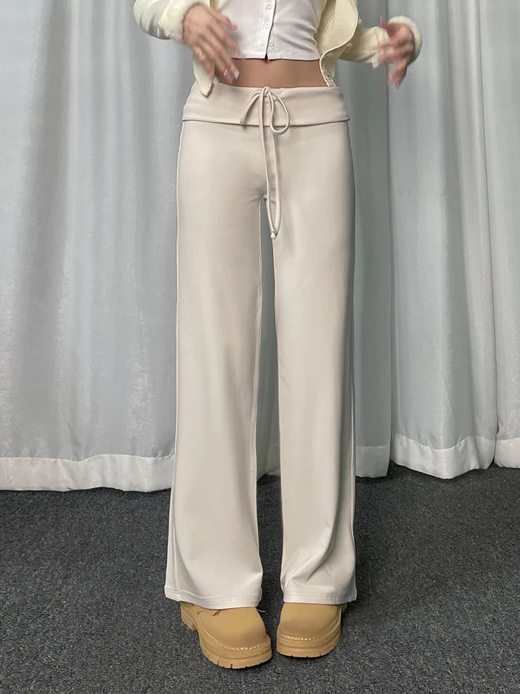 Pants - Comfy Lounge Pants with Wide Waistband