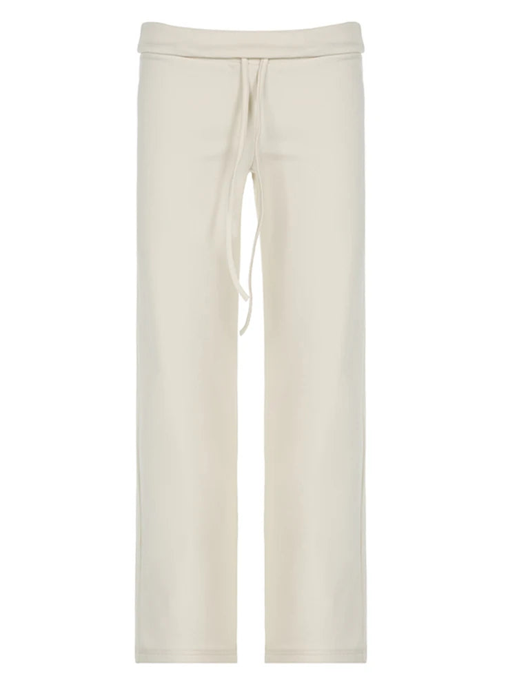 Pants - Comfy Lounge Pants with Wide Waistband