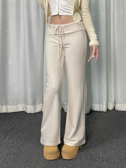 Pants - Comfy Lounge Pants with Wide Waistband