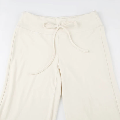 Pants - Comfy Lounge Pants with Wide Waistband